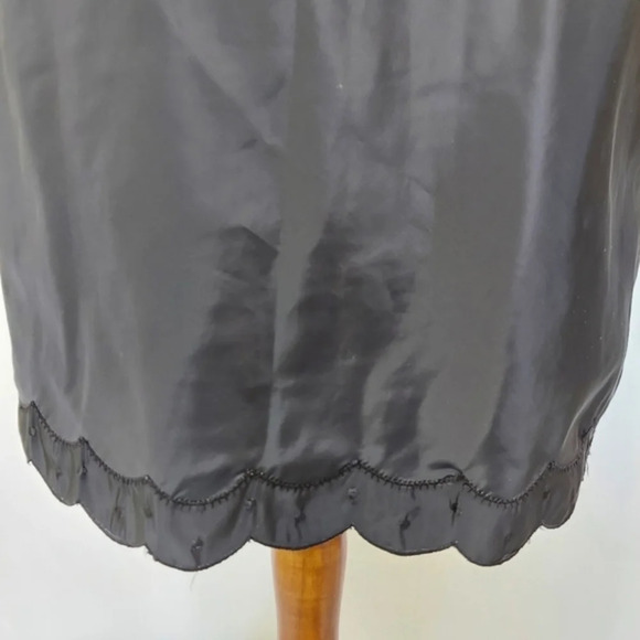 Vintage Black Barbizon Candie Tafredda Scalloped Edges Sexy Unique Slip Dress - Picture 9 of 16